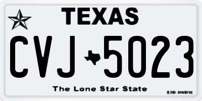TX license plate CVJ5023