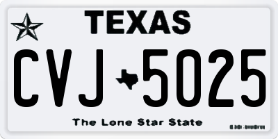 TX license plate CVJ5025