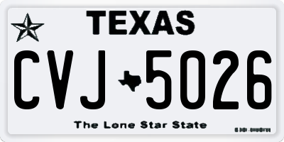 TX license plate CVJ5026