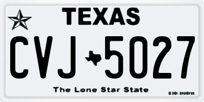 TX license plate CVJ5027