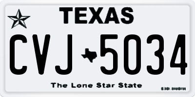 TX license plate CVJ5034