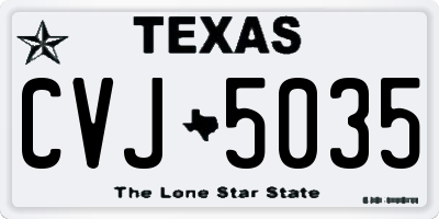 TX license plate CVJ5035