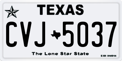 TX license plate CVJ5037