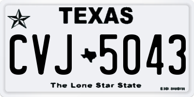 TX license plate CVJ5043
