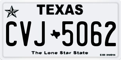 TX license plate CVJ5062