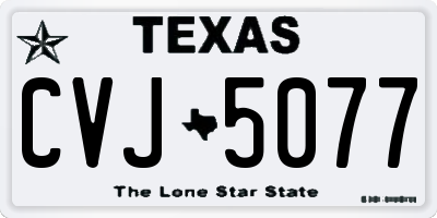TX license plate CVJ5077