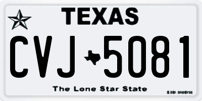 TX license plate CVJ5081