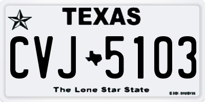 TX license plate CVJ5103
