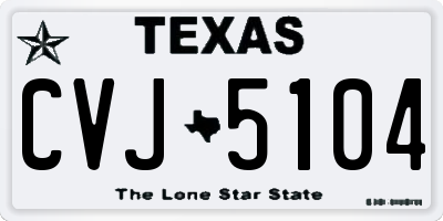 TX license plate CVJ5104