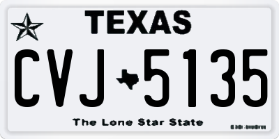 TX license plate CVJ5135