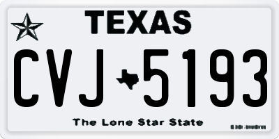 TX license plate CVJ5193