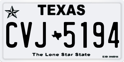 TX license plate CVJ5194