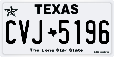 TX license plate CVJ5196
