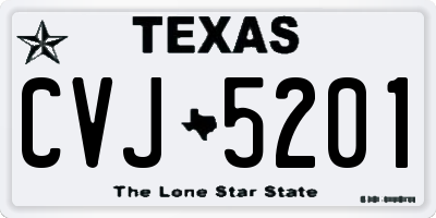 TX license plate CVJ5201