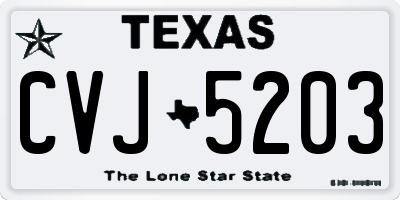 TX license plate CVJ5203