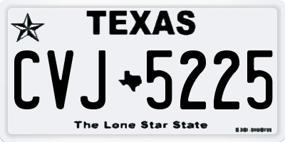 TX license plate CVJ5225
