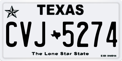TX license plate CVJ5274