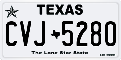 TX license plate CVJ5280