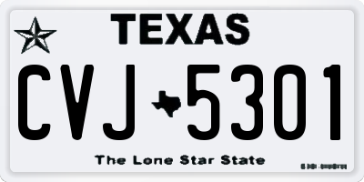 TX license plate CVJ5301