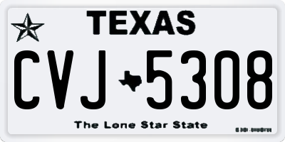 TX license plate CVJ5308