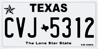 TX license plate CVJ5312