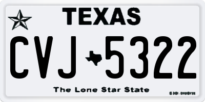 TX license plate CVJ5322