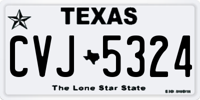 TX license plate CVJ5324