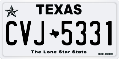 TX license plate CVJ5331
