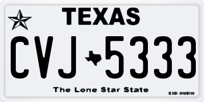 TX license plate CVJ5333