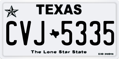 TX license plate CVJ5335