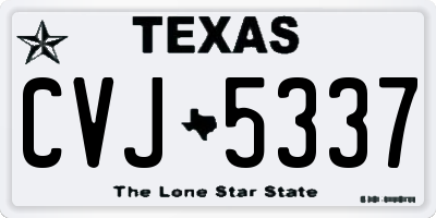 TX license plate CVJ5337