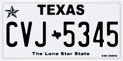 TX license plate CVJ5345