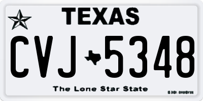 TX license plate CVJ5348