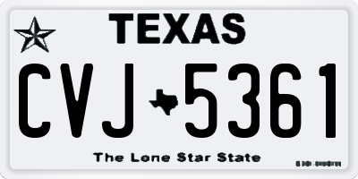 TX license plate CVJ5361