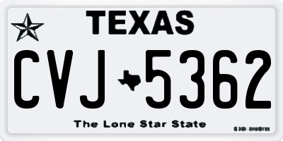 TX license plate CVJ5362