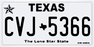 TX license plate CVJ5366