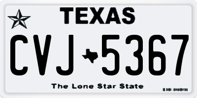 TX license plate CVJ5367