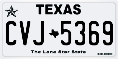 TX license plate CVJ5369