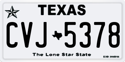 TX license plate CVJ5378