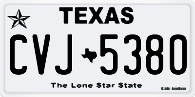 TX license plate CVJ5380