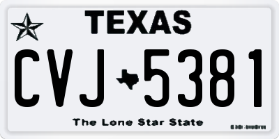 TX license plate CVJ5381