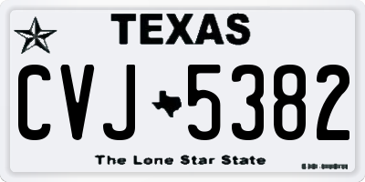 TX license plate CVJ5382