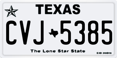 TX license plate CVJ5385
