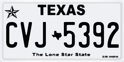 TX license plate CVJ5392