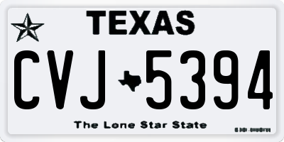 TX license plate CVJ5394