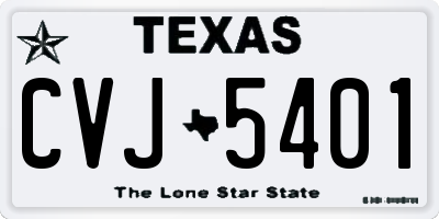 TX license plate CVJ5401
