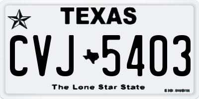 TX license plate CVJ5403