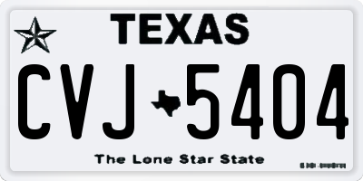 TX license plate CVJ5404