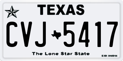 TX license plate CVJ5417