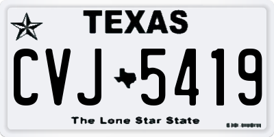 TX license plate CVJ5419